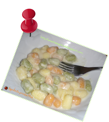 gnocchetti tricolore con fonduta di gorgonzola dolce