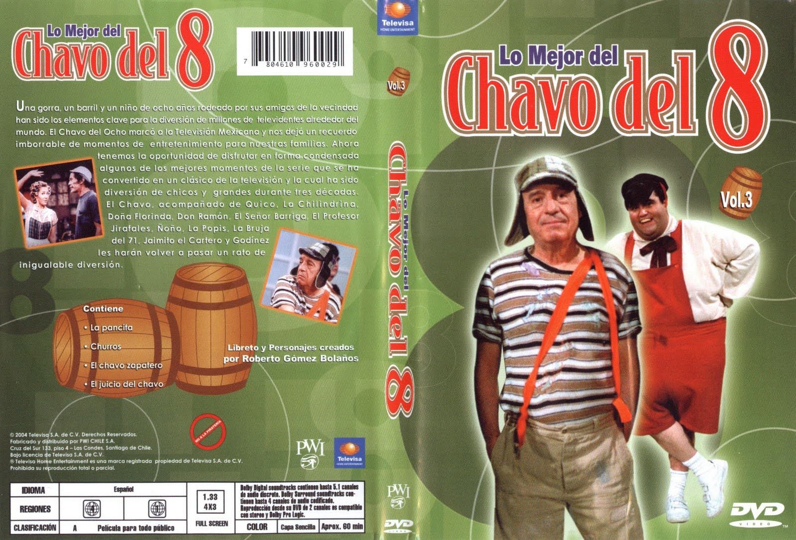 Peliculas DVD: El Chavo Del 8 Vol 3.