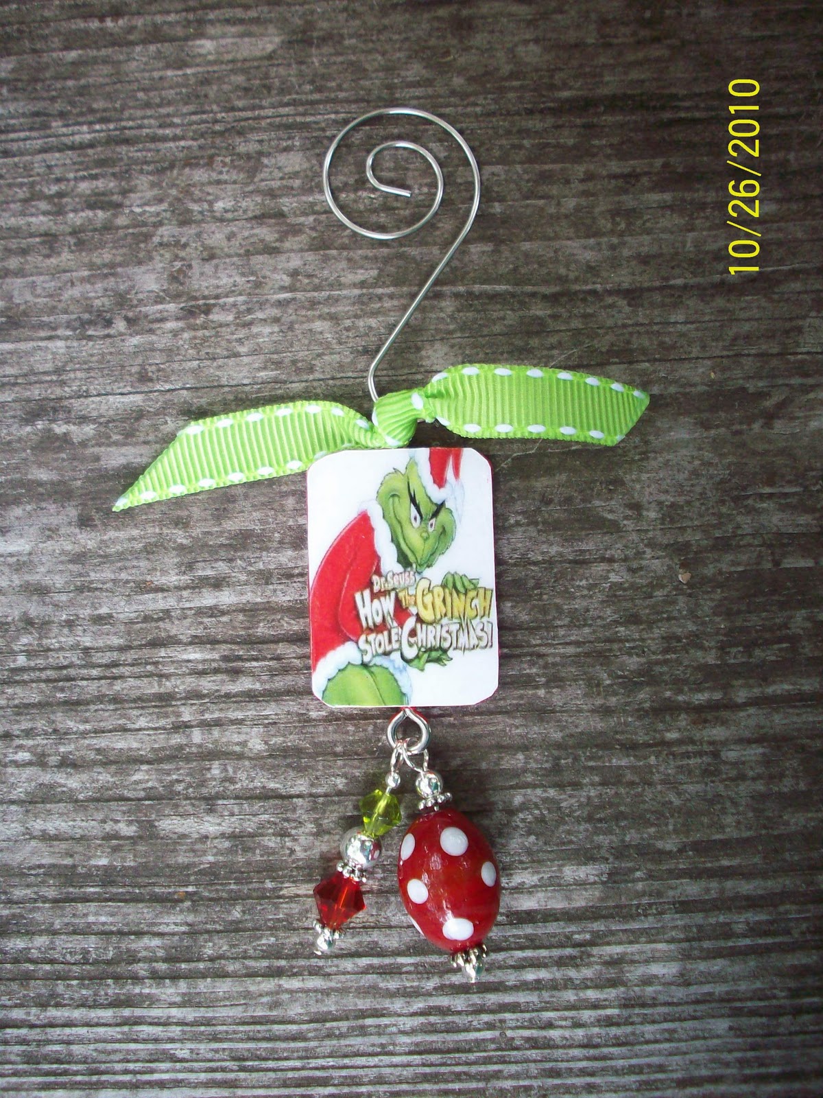 Cheryl's Crafty Jewelry Grinch Christmas Ornament