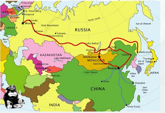 Map Mongolia Russia China