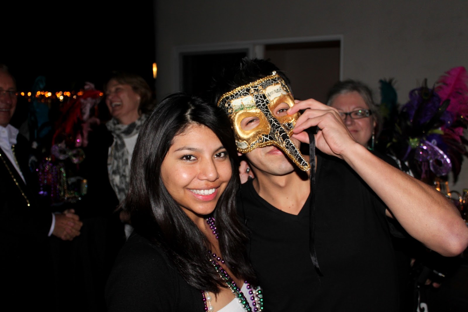 still life: Mask Party on rooftop in Downtown Long Beach CA