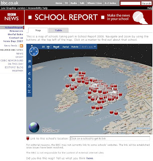 BBC School Report 2008 Map Virtual Earth 3D