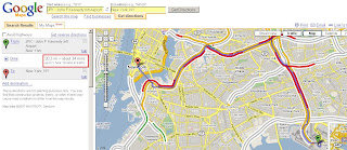 Google Maps directions plus adjusted traffic times