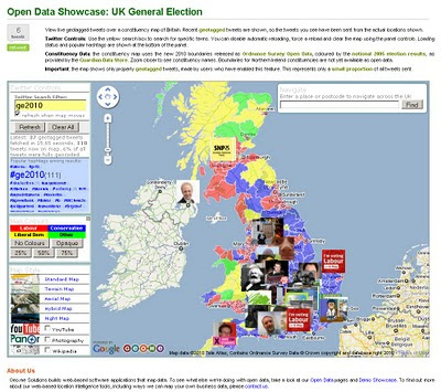 UK Election Geo.me tweets map