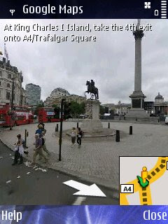 Street View Mobile with route