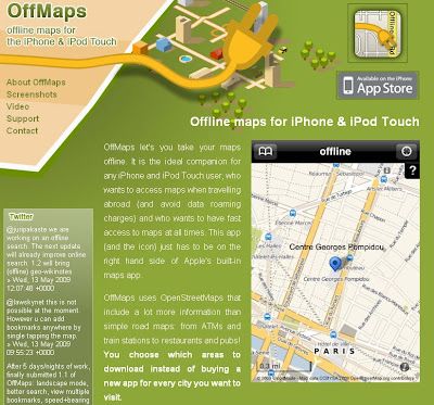 Offmaps OpenStreetMap on the iPhone