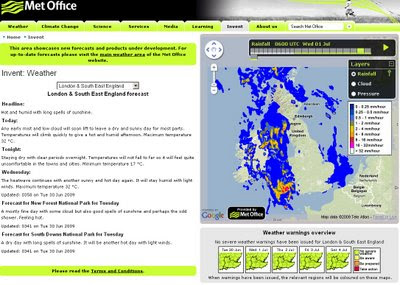 The Met Office Weather using Google Maps 1st July