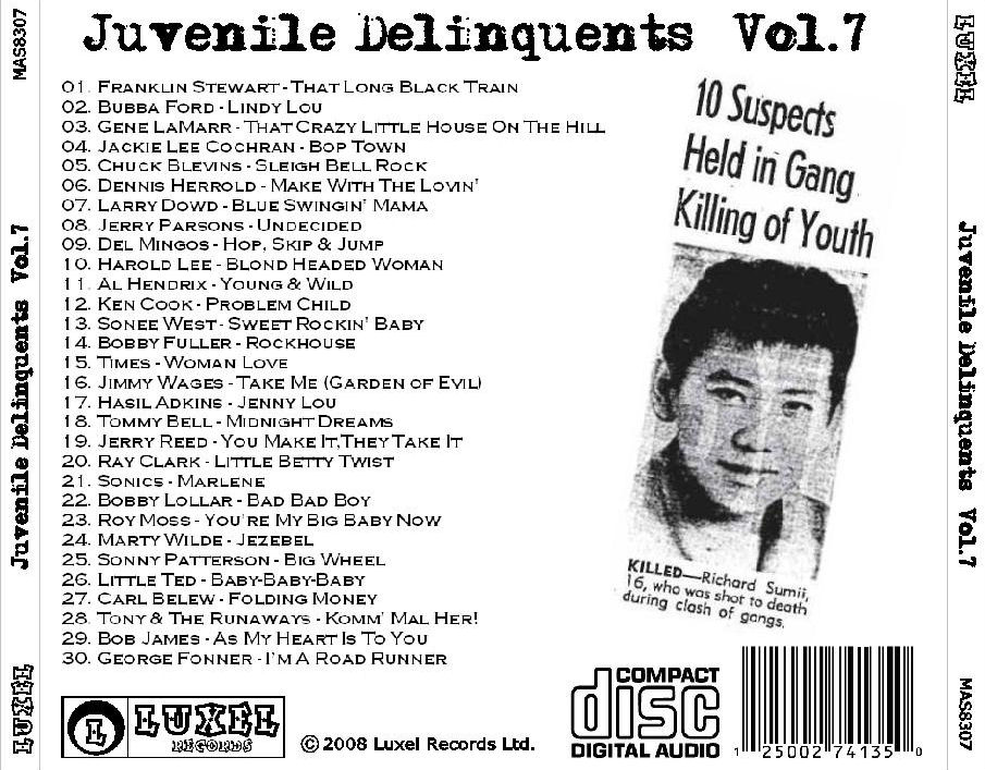 BOPTOWN Juvenile Delinquents Vol 7 LUXEL CD 8307 