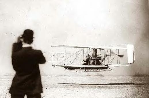 Orville Wright at flight start, 9-29-1909