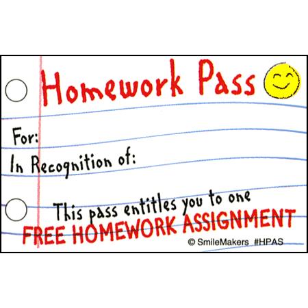 Valentine homework pass template