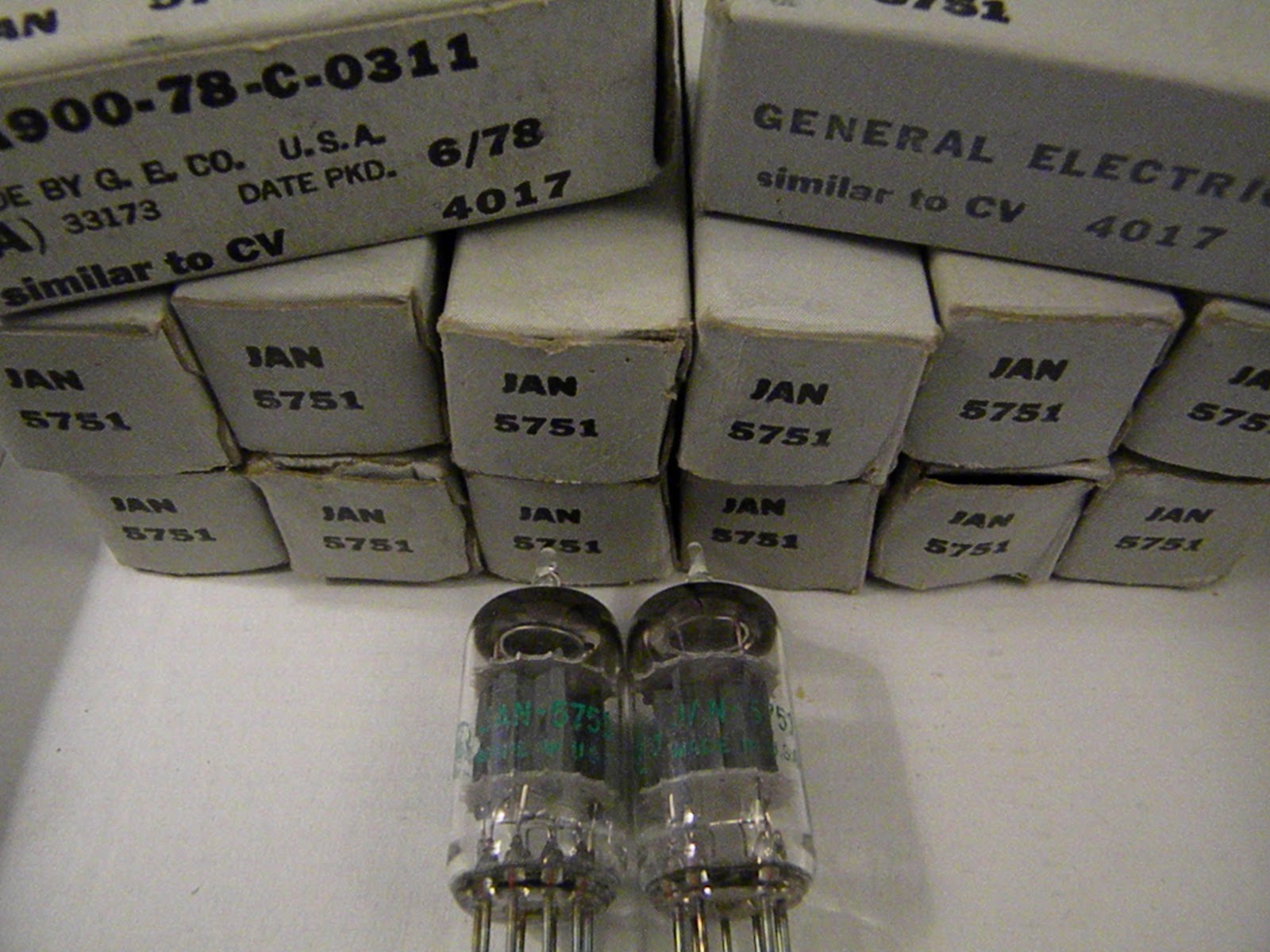 NOS Tube Store: GE JAN 5751 Gray Plates Late 1960's and 70's