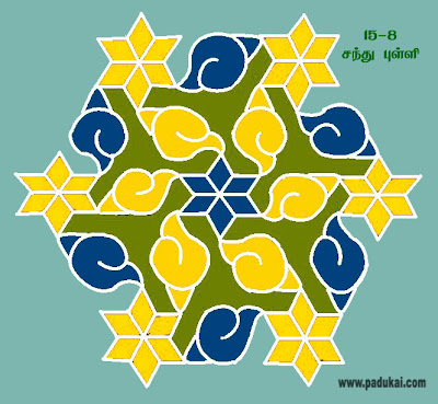 Kolam dots and Rangoli Pattern