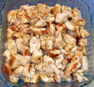 Chicken ravioli in pan