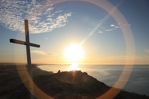 Cross at sunrise