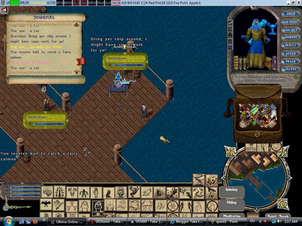 Taka Legendary Adventure In Ultima Online My Fishing Quest Level Up!!!