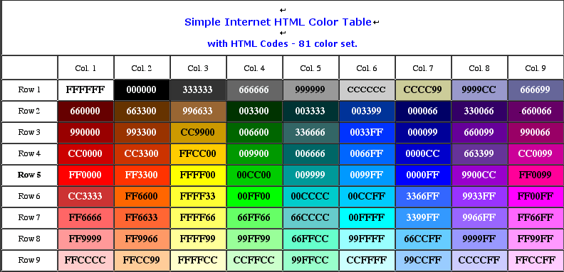 html color palette from image