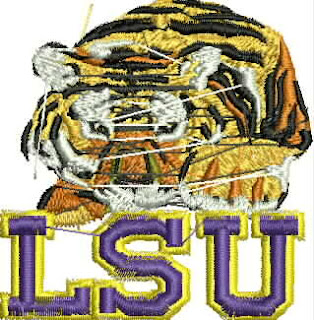 LSU tiger embroidery design