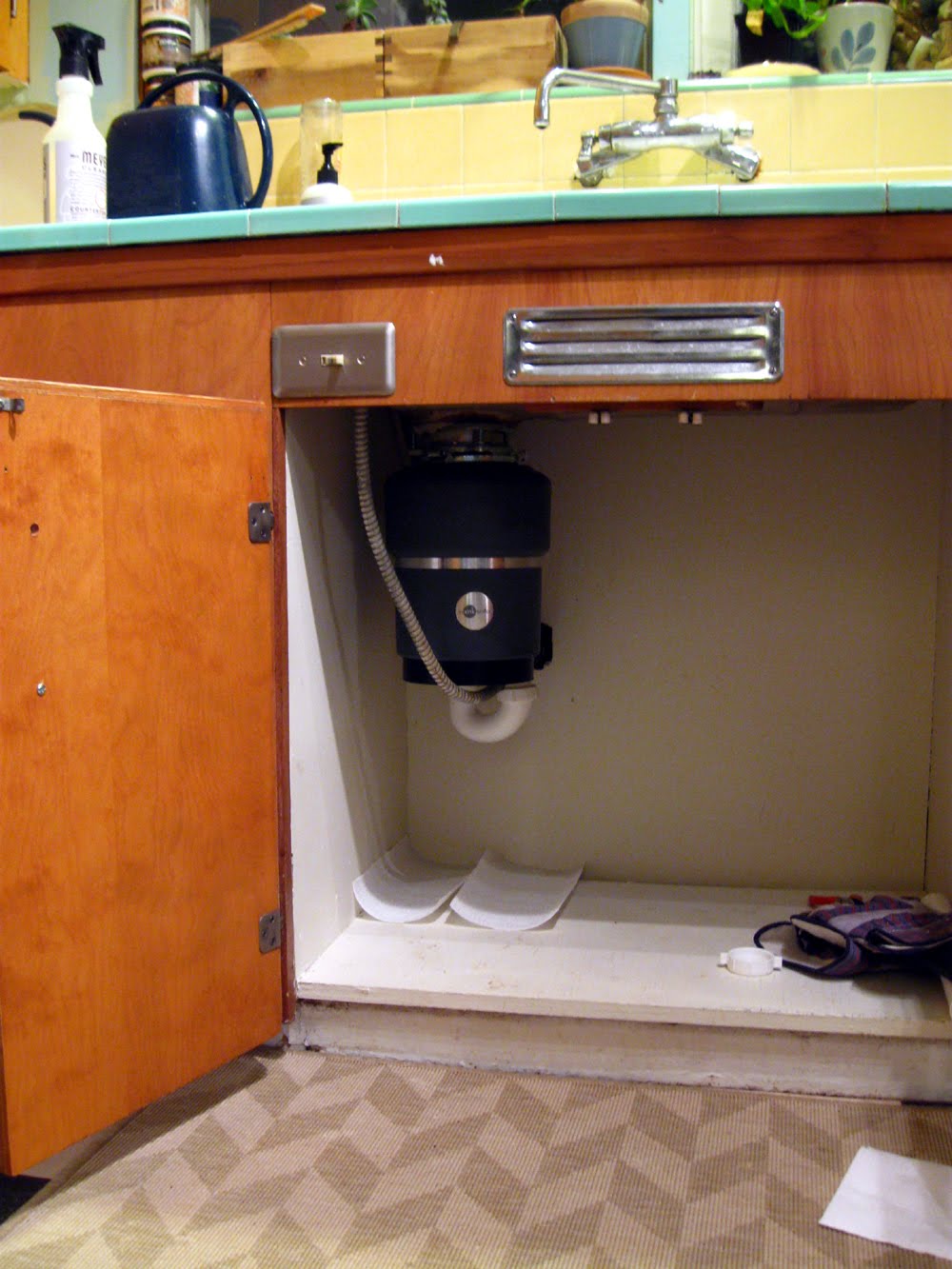 Just a girl with a hammer: The new garbage disposal!