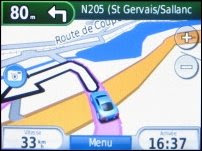 Carte d enavigation d'un GPS Nüvi.