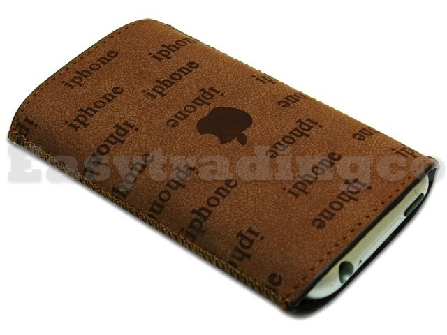 iphone brown leather pouch