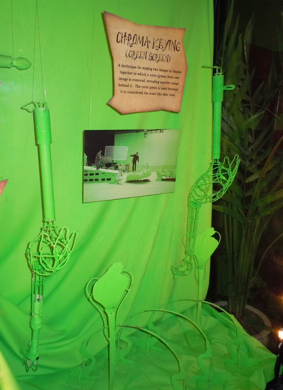 Alice in Wonderland green screen filming props