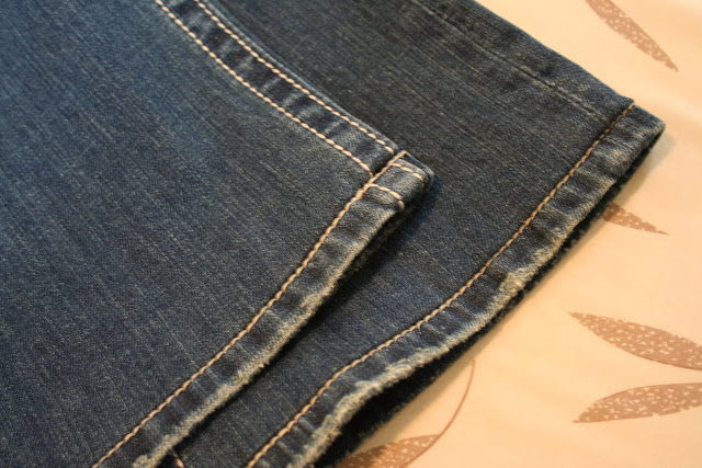 Hemming Jeans with original hem