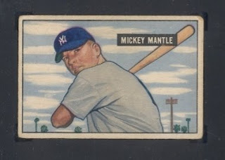 Mickey Mantle Baseball Cards: 1951 Bowman Mickey Mantle Rookie Card #253