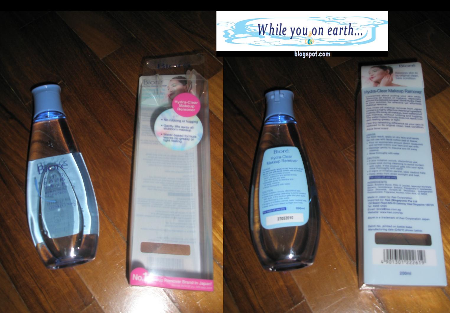 While you on earth.. Biore MakeUp Remover