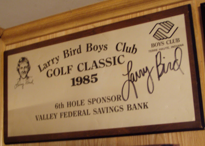 Larry Bird Golf Tournament auto plaque
