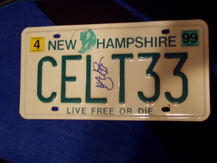 Larry Bird autoed New Hampshire License Plate