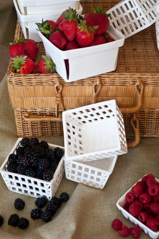 Simply Suzanne's AT HOME porcelain berry baskets
