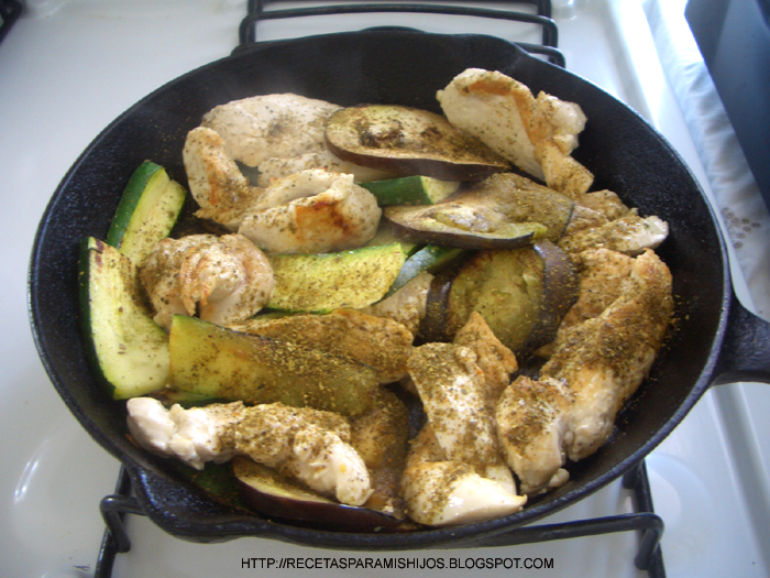 Recetario Spanglish para mis hijos Fajitas de pollos con zucchini y