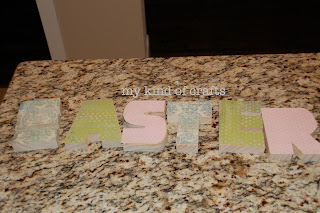 My Kind of Crafts: Modge Podge wood letters - Easter