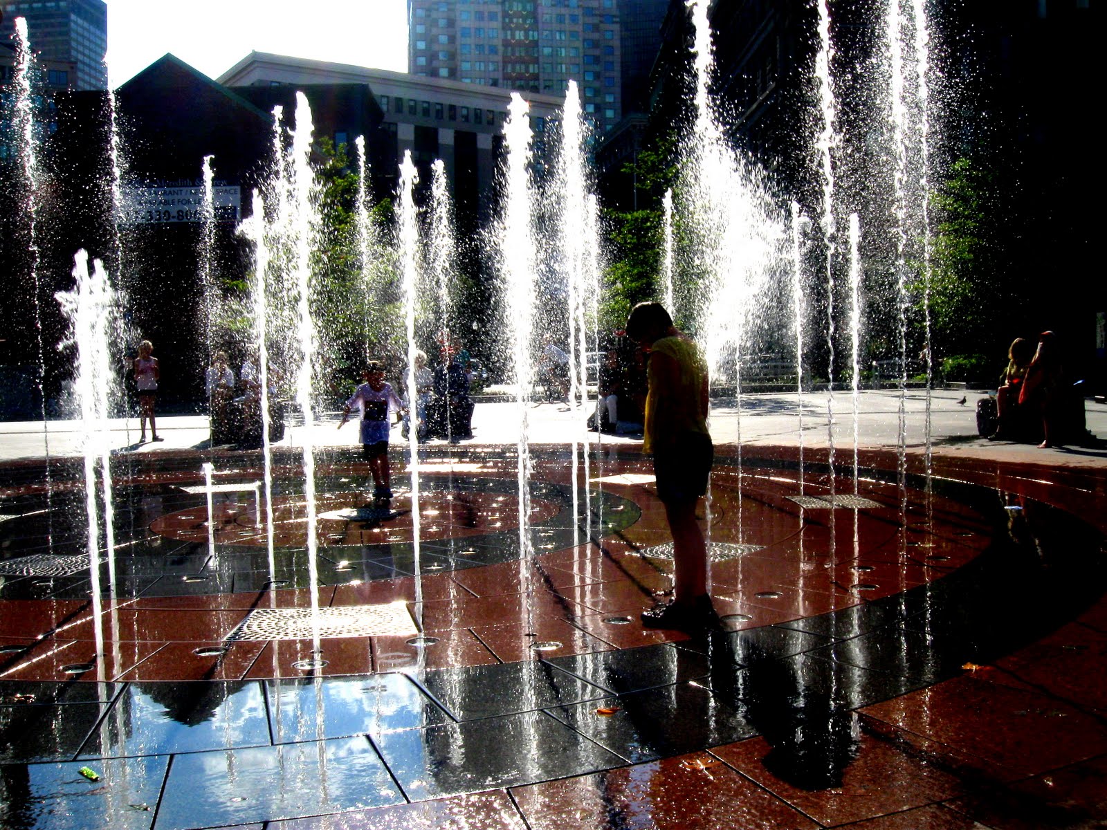 PEARLE Hot Day in August Popup Water fountain in Boston.