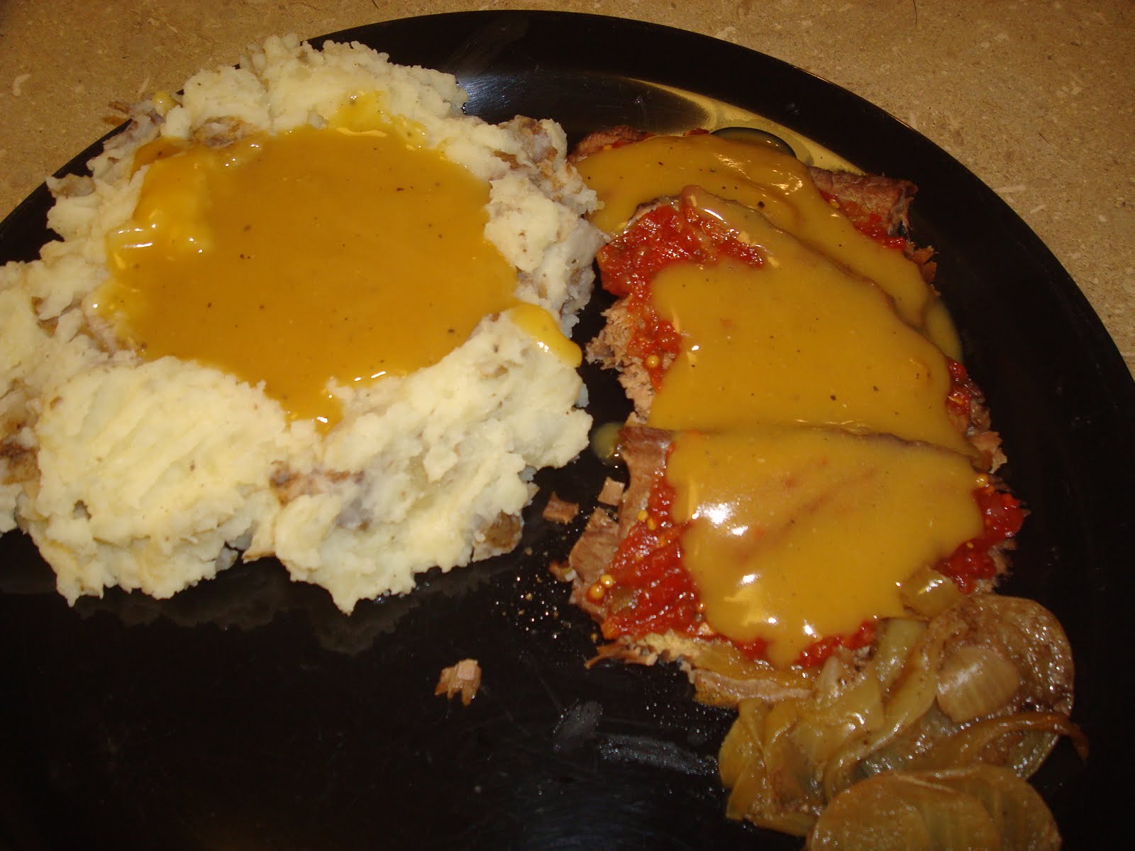 menu managed Roast, Mashed Potatoes and Gravy