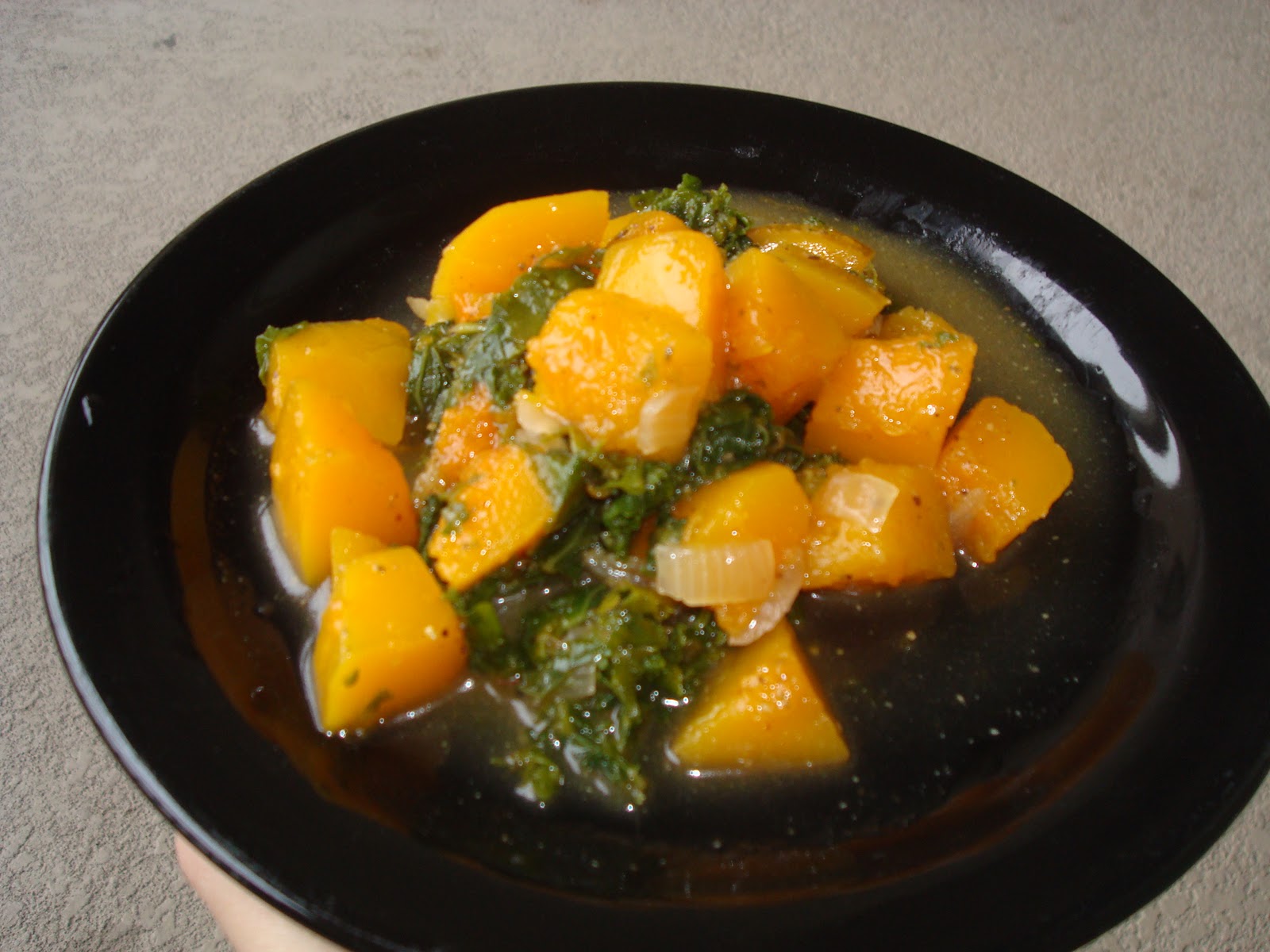 menu managed Butternut and Kale with Maple Mustard Sauce