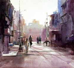 cityscape mulick milind watercolor cityscapes painting paintings water watercolour artists mulik watercolors know millind interview street scenes india american them