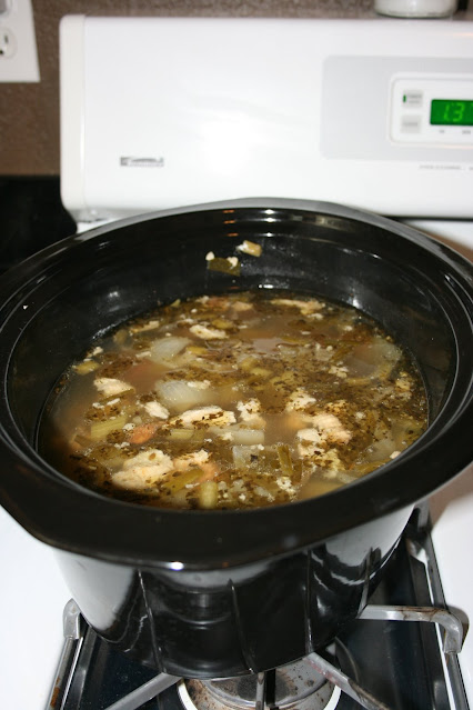 let your chicken broth cool in the crockpot completely