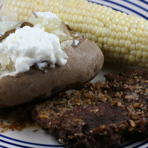 CrockPot Layered Dinner--Steak, Potatoes, Corn on the Cob
