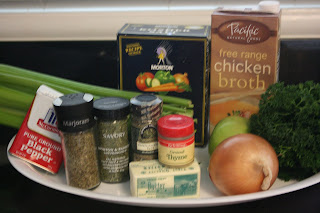 Ingredients for Homemade Stuffing in the Slow Cooker