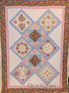 Nonnie's Hankie Quilt, quilted by Angela Huffman