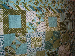 Blue Green Paisley Lap Quilt, quilted by Angela Huffman
