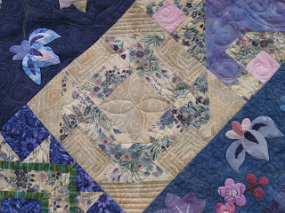 Purple Beauty Sampler Quilt, with custom quilting by Angela Huffman - QuiltedJoy.com