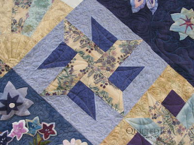 Purple Beauty Sampler Quilt, with custom quilting by Angela Huffman - QuiltedJoy.com