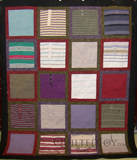 Memorial T-Shirt for a Beloved Father, quilted by Angela Huffman - QuiltedJoy.com