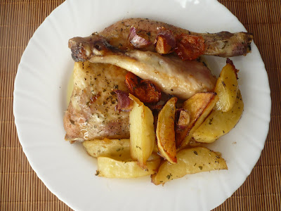 POLLO ASADO CON PATATAS