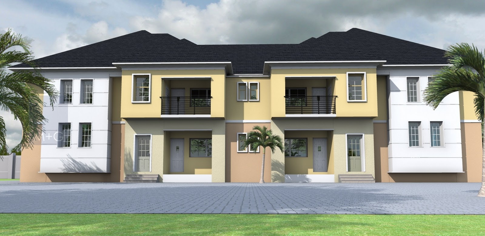 Contemporary Nigerian Residential Architecture 3 bedrooms flats (4 units)