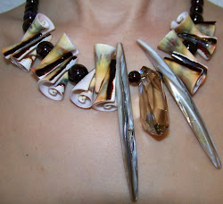 Onyx Cone Shell Necklace - $95
