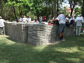 Rotarians Making Bricks!
