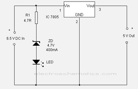 CIRCUIT: 7805 Regulator IC Circuits